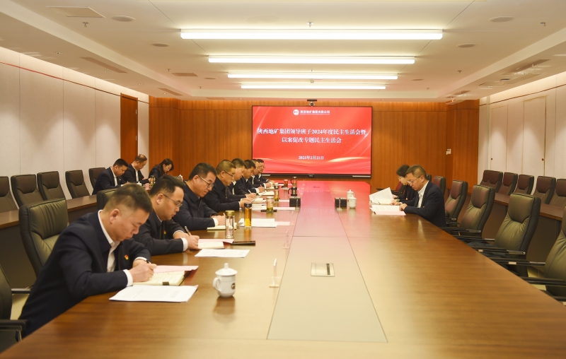陕西地矿集团领导班子召开2024年度民主生活会暨以案促改专题民主生活会